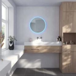 Loevschall Johannesburg RGB spejl med lys, dæmpbar, touch, Ø100 cm