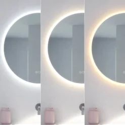 Loevschall Johannesburg RGB spejl med lys, dæmpbar, touch, Ø100 cm