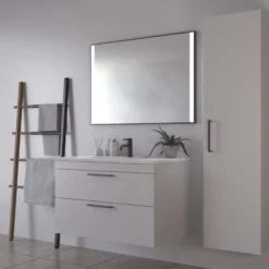 Loevschall Libra spejl med lys, 100x70 cm