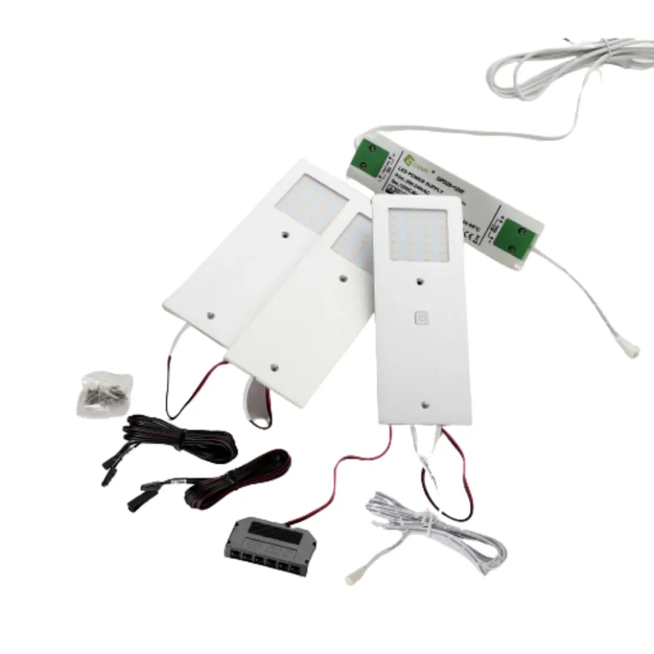 Loevschall Stella møbelspots m/on-off-dim, 3-kit/aluminium