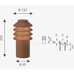 Louis Poulsen Bysted Garden havelampe, 2700K, base, corten, lav