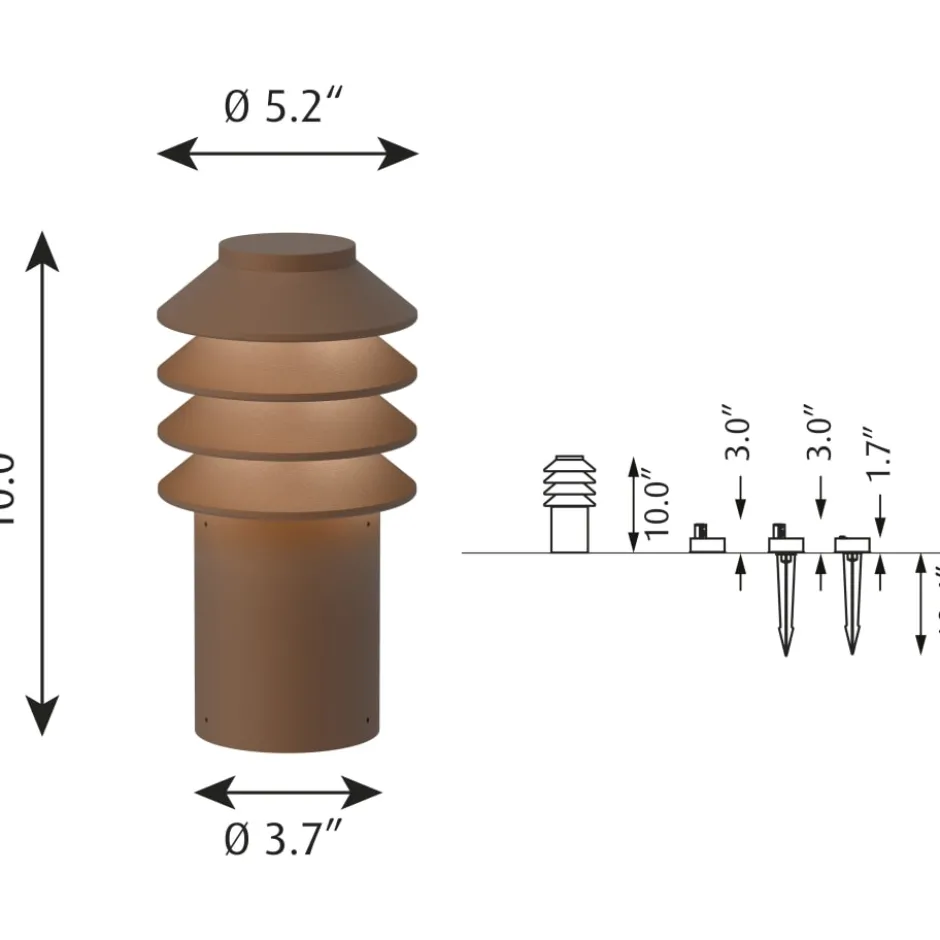Louis Poulsen Bysted Garden havelampe, 3000K, anker, corten, lav