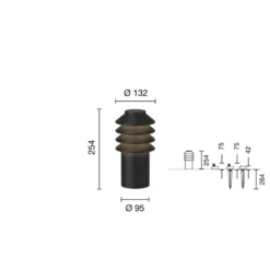 Louis Poulsen Bysted Garden havelampe, 3000K, anker, sort, lav