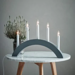 Markslöjd Atle julelysestage, 5 lys, grå