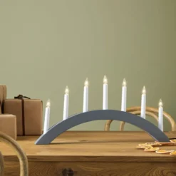 Markslöjd Atle julelysestage, 7 lys, grå