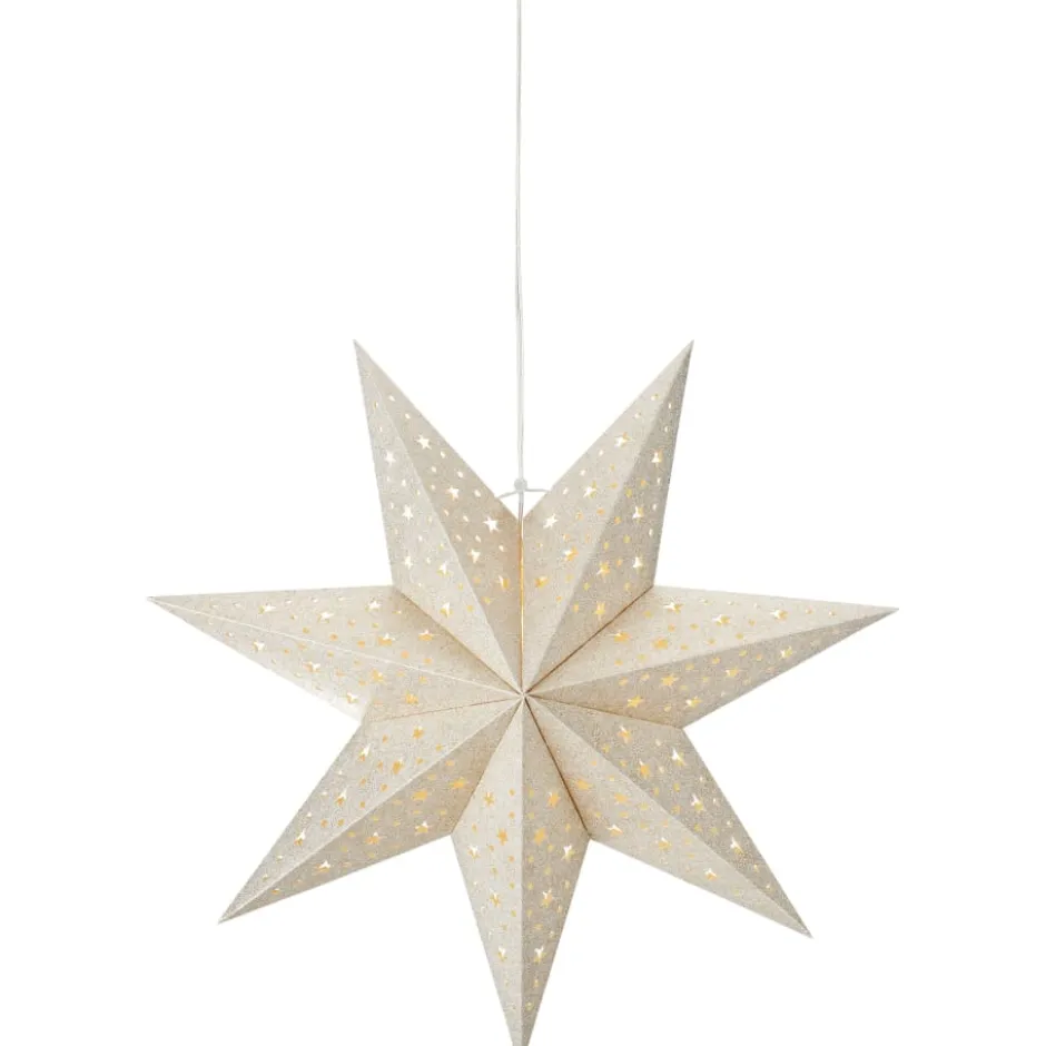 Markslöjd Blank julestjerne med lys, 45 cm, guld