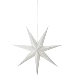 Markslöjd Blank julestjerne med lys, 75 cm, sølv