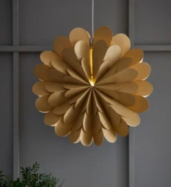 Markslöjd Maravilla julestjerne med lys, 60 cm, guld