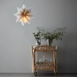 Markslöjd Neela julestjerne med lys, 48 cm, grå