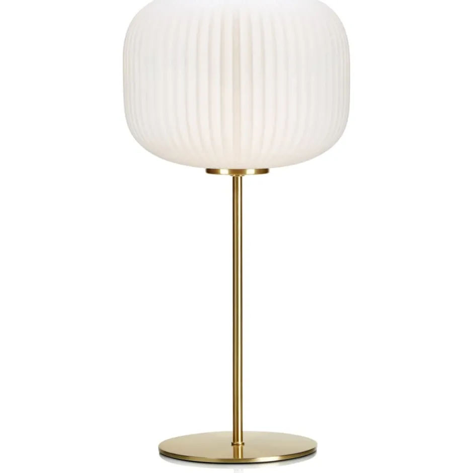 Markslöjd Sober bordlampe, messing/opal, 50 cm