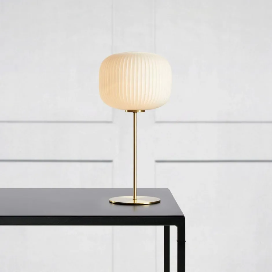 Markslöjd Sober bordlampe, messing/opal, 50 cm
