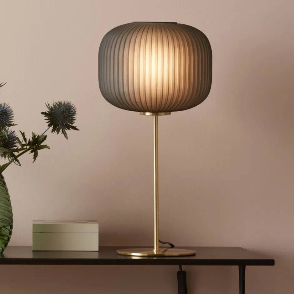 Markslöjd Sober bordlampe, messing/røgfarvet, 50 cm