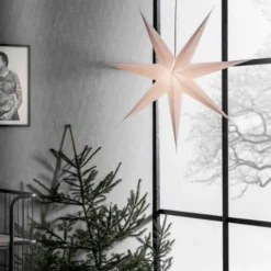 Markslöjd Solvalla julestjerne med lys, 75 cm, hvid