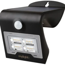 Mylight væglampe med sensor & solcelle, 2W
