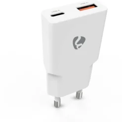 Nedis USB A- & C adapter, 30W, hvid