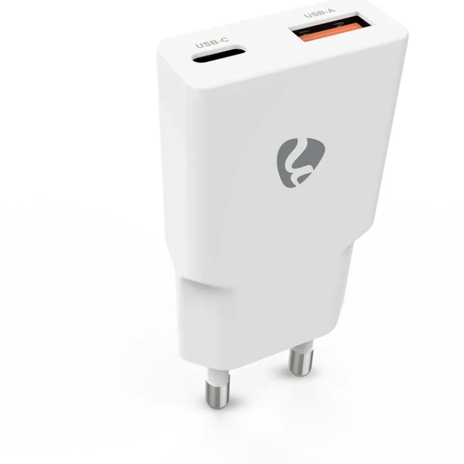 Nedis USB A- & C adapter, 30W, hvid