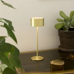 Nielsen Light Bistro genopladelig bordlampe, børstet messing