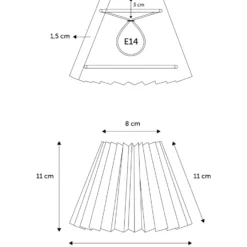 Nielsen Light Carolin Plisse lampeskærm, hvid, H11 cm