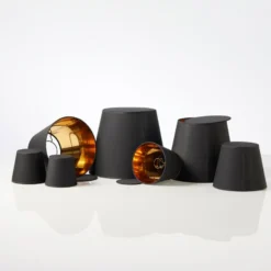 Nielsen Light Emma Domus lampeskærm, sort/guld, H20 cm
