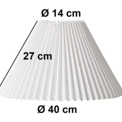 Nielsen Light Emma Hacienda Plisse lampeskærm, hvid, H24,5 cm