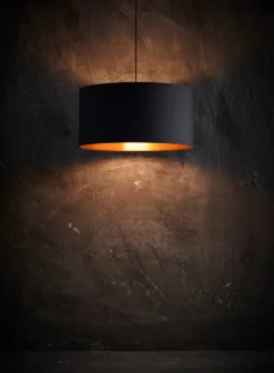 Nielsen Light Isabella Castillo lampeskærm, sort/kobber, Ø40 cm