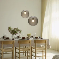 Nielsen Light Nora cafependel, røgfarvet/messing, Ø40 cm