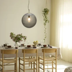 Nielsen Light Nora cafependel, røgfarvet/messing, Ø50 cm