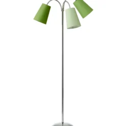 Nielsen Light Salsa gulvlampe, krom med grøn nuancer skærme