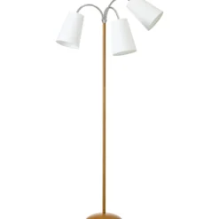 Nielsen Light Salsa gulvlampe, træ med hvide skærme