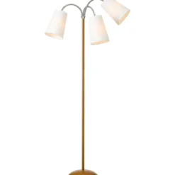 Nielsen Light Salsa gulvlampe, træ med hvide skærme