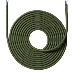 Nielsen Light stofledning, 2x0,75 mm², 4 meter, kaki grøn
