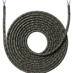 Nielsen Light stofledning, 2x0,75 mm², 4 meter, meleret sort