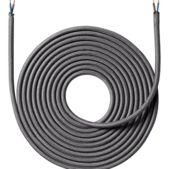 Nielsen Light stofledning, 2x0,75 mm², 4 meter, mørkegrå