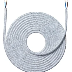 Nielsen Light stofledning, 2x0,75 mm², 4 meter, shiny hvid