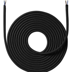 Nielsen Light stofledning, 2x0,75 mm², 4 meter, sort