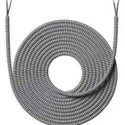 Nielsen Light stofledning, 2x0,75 mm², 4 meter, sort/hvid