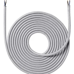Nielsen Light stofledning, 2x0,75 mm², 4 meter, sølv
