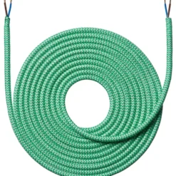Nielsen Light stofledning, 2x0,75 mm², 4 meter, zigzag grøn