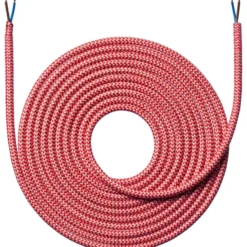 Nielsen Light stofledning, 2x0,75 mm², 4 meter, zigzag rød