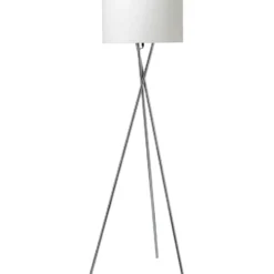 Nielsen Light Uptown gulvlampe, krom ben og råhvid skærm