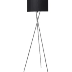 Nielsen Light Uptown gulvlampe, krom ben og sort skærm