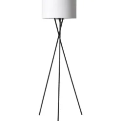 Nielsen Light Uptown gulvlampe, sorte ben og råhvid skærm