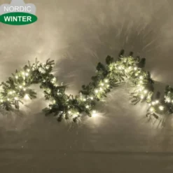Nordic Winter granguirlande med lys, 2,4 m