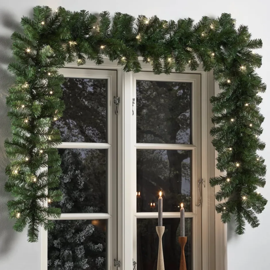 Nordic Winter granguirlande med lys, 2,7 m