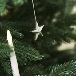Nordic Winter juletræslys, sølvstjerne holder, 20 stk