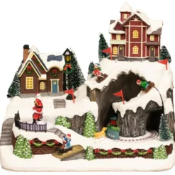 Nordic Winter Mountain Town julelandskab