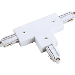 Nordtronic 1F T-samlestykke, venstre jord, hvid