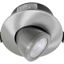 Nordtronic Low Profile Flexible indbygningsspot, driver & kip, Ø7,5 cm, børstet alu, 3000K