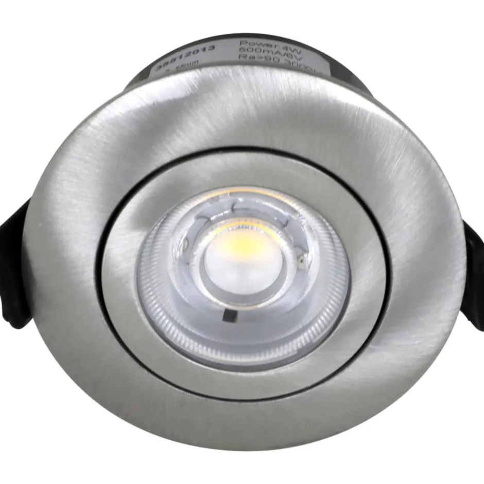 Nordtronic Low Profile Flexible indbygningsspot, driver, Ø5,5 cm, børstet alu, 3000K