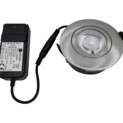 Nordtronic Low Profile Flexible indbygningsspot, driver, Ø8,3 cm, børstet alu, 4000K